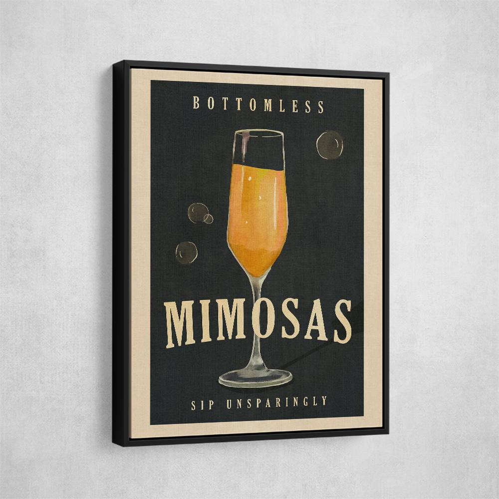 Bottomless Mimosas Brunch Prosecco A Champagne Art Wall Art