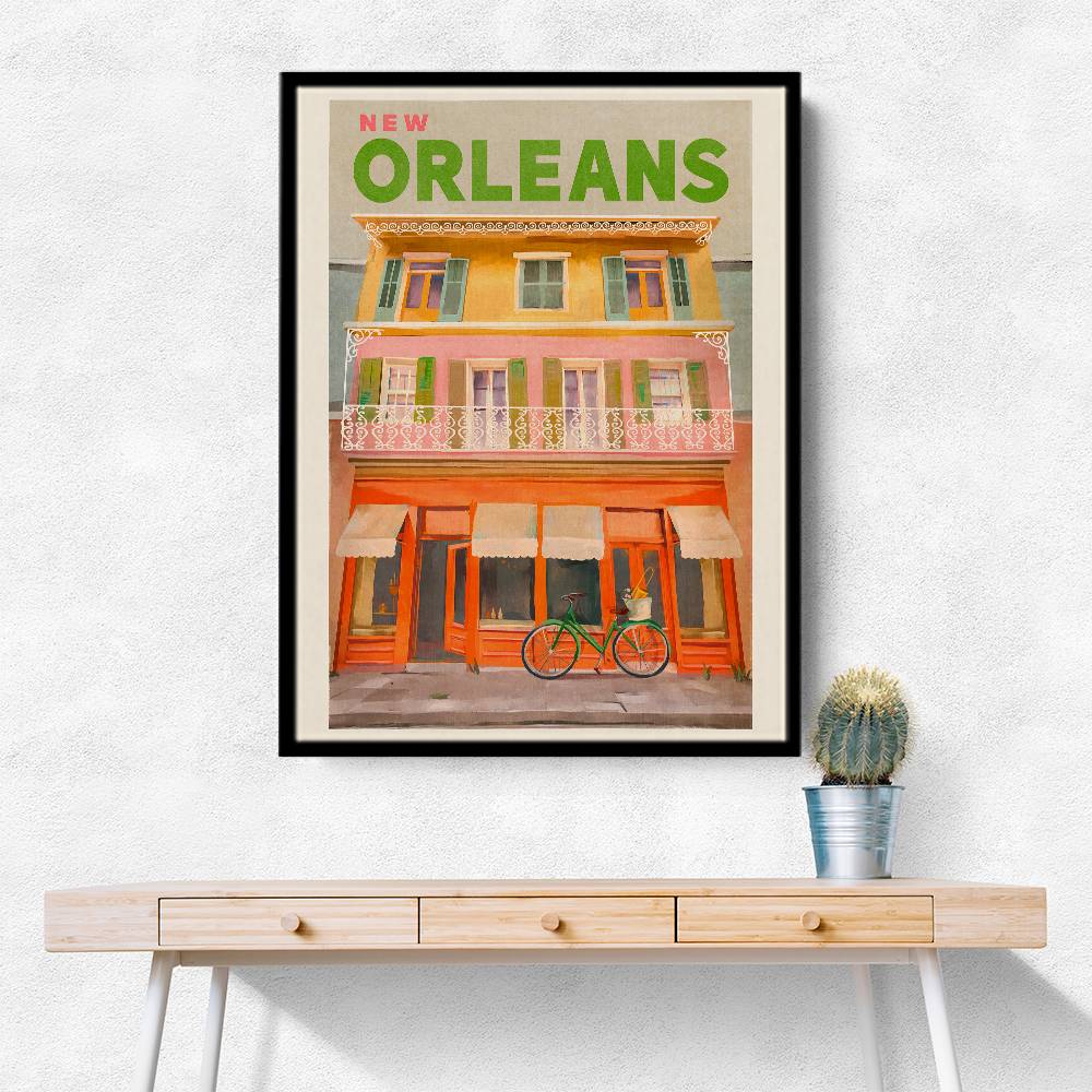 New Orleans Louisiana Vintage Travel Poster Wall Art
