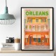 New Orleans Louisiana Vintage Travel Poster Wall Art
