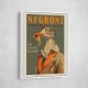Vintage Art Deco Negroni Poster Of A Fancy Seagull Wall Art