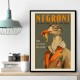 Vintage Art Deco Negroni Poster Of A Fancy Seagull Wall Art