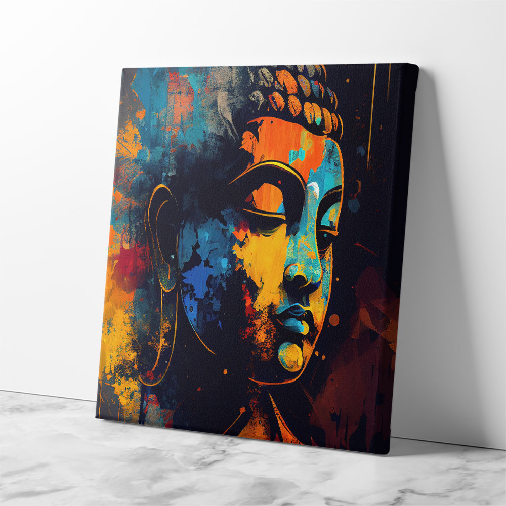 Buddha Head Abstract Color 1 Wall Art