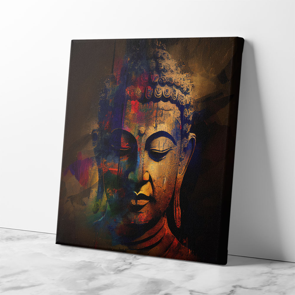 Buddha Head Abstract Color 2 Wall Art