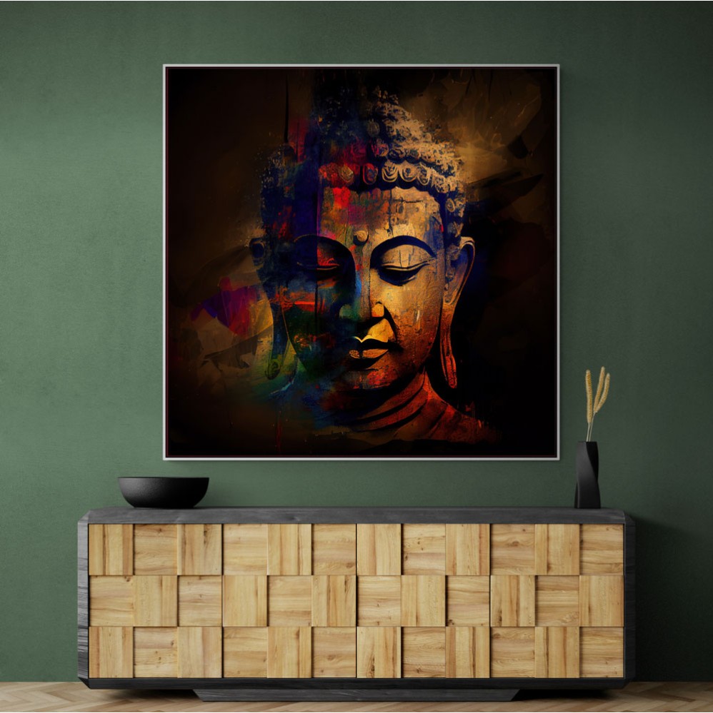 Buddha Head Abstract Color 2 Wall Art