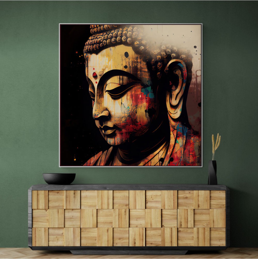 Buddha Head Abstract Color 6 Wall Art