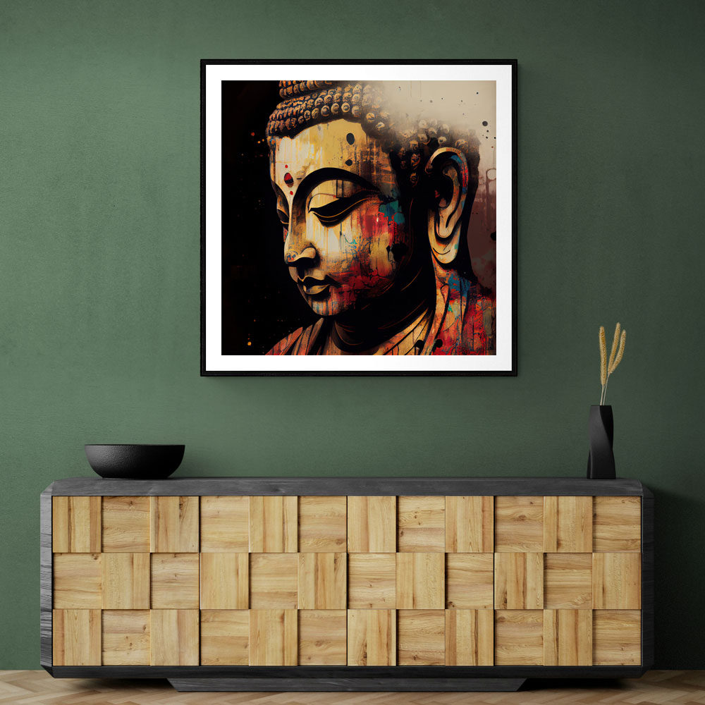Buddha Head Abstract Color 6 Wall Art