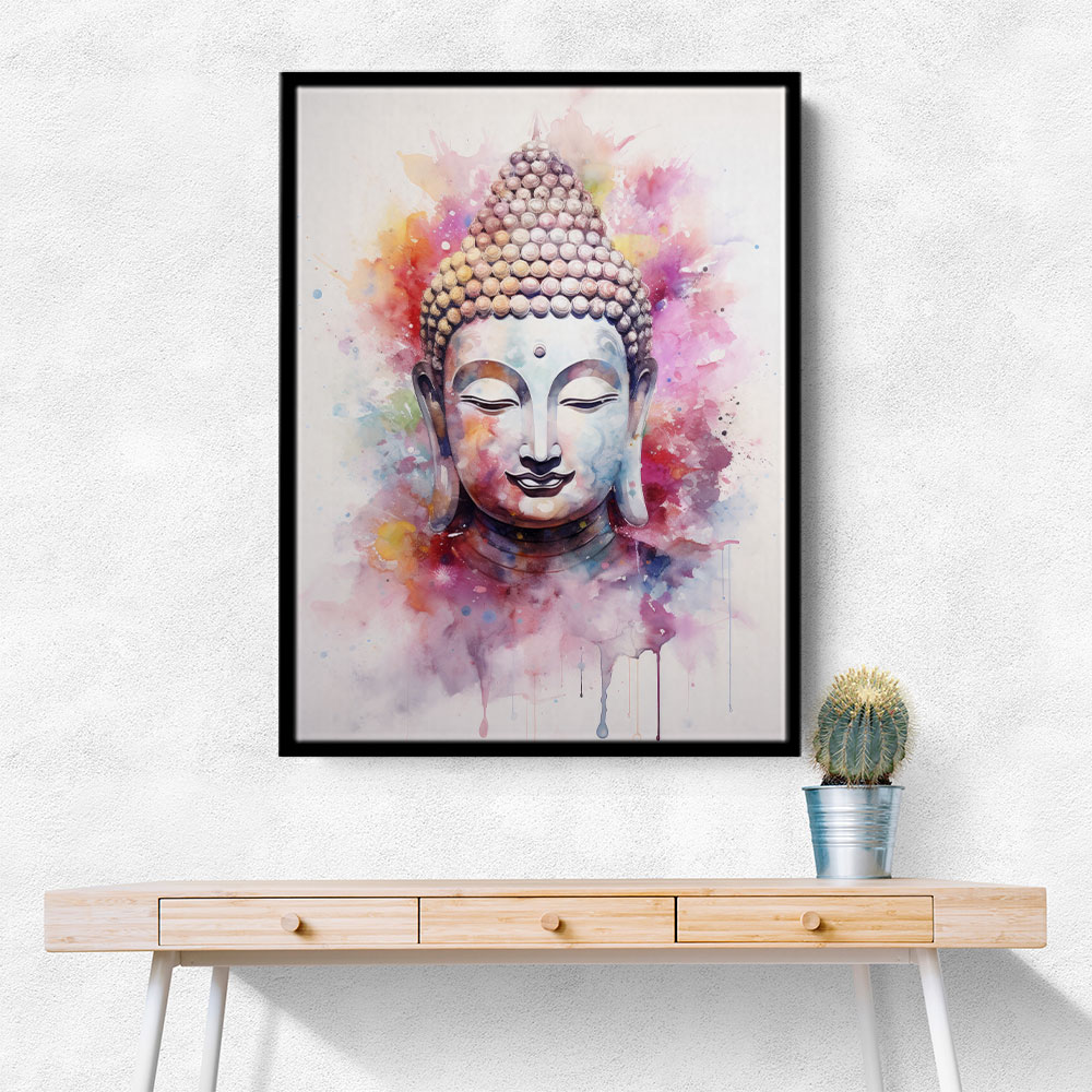 Buddha Pink Water Color Wall Art