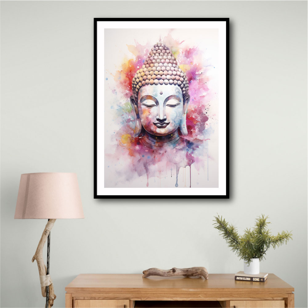 Buddha Pink Water Color Wall Art