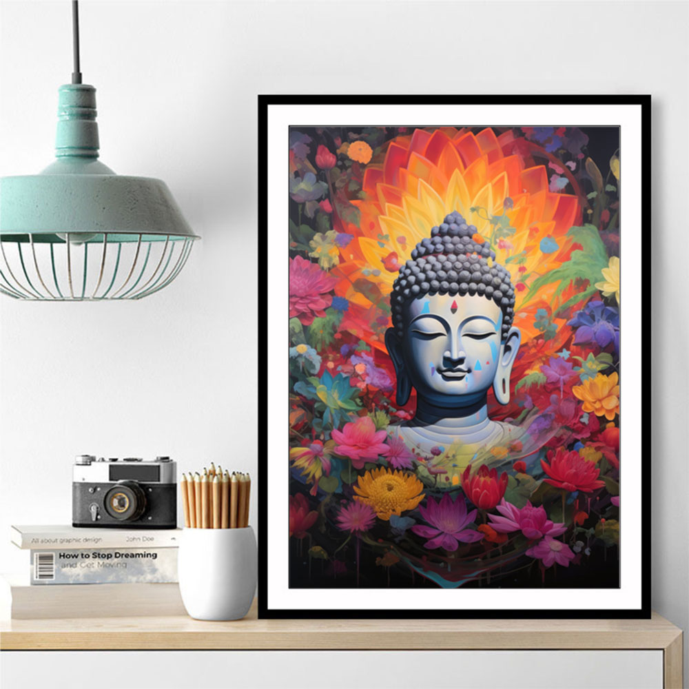 Buddha Flowers 3 Wall Art