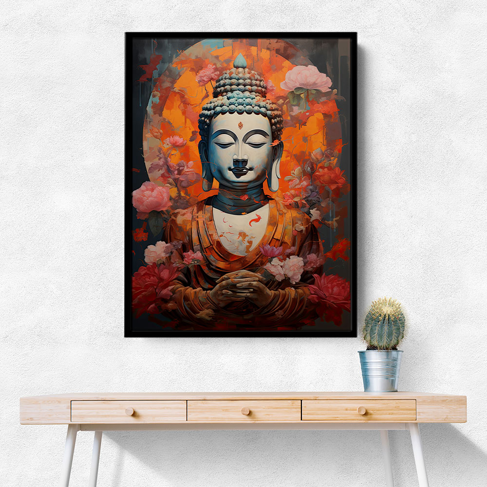Buddha Flowers 4 Wall Art