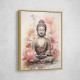 Buddha With a Lotus Flower Water Color Wall Art