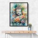 Buddha With a Lotus Flower Water Color 1 Wall Art