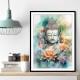 Buddha With a Lotus Flower Water Color 1 Wall Art