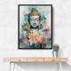 Buddha With a Lotus Flower Water Color 2 Wall Art