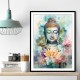 Buddha With a Lotus Flower Water Color 2 Wall Art