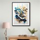 Abstract Gold & Blue Arabic Calligraphy