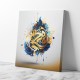 Abstract Gold & Blue 4 Arabic Calligraphy