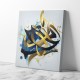 Abstract Gold & Blue 5 Arabic Calligraphy