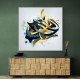 Abstract Gold & Blue 5 Arabic Calligraphy