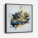 Abstract Gold & Blue 5 Arabic Calligraphy