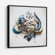Abstract Gold & Blue 10 Arabic Calligraphy