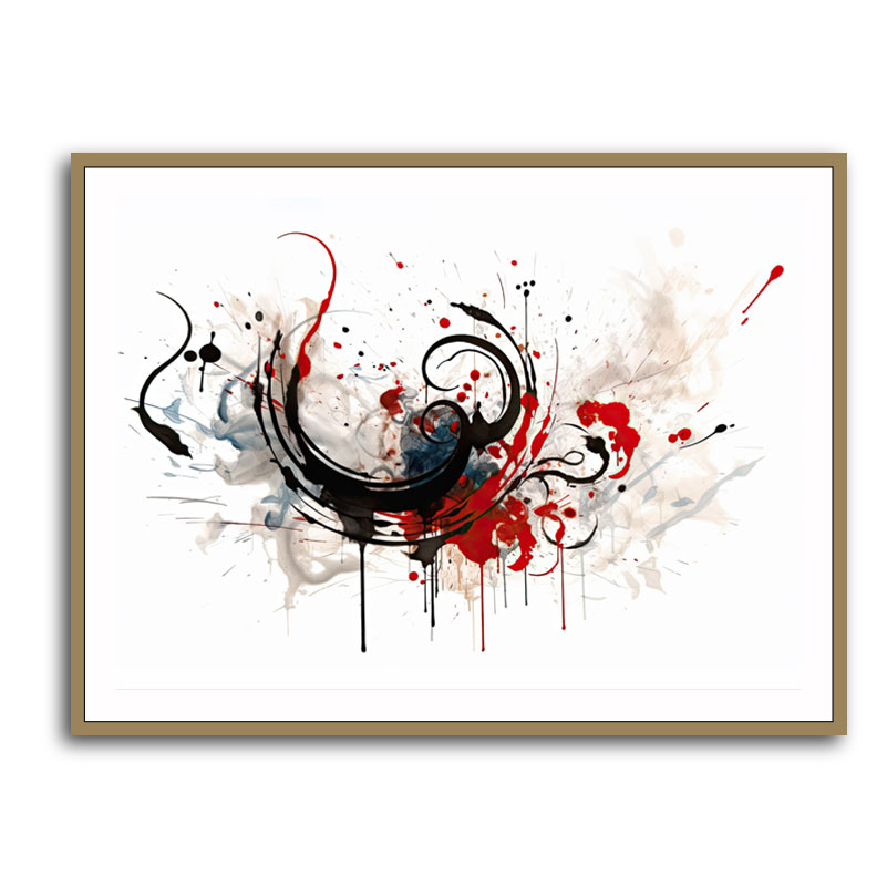Red and Black Calligraphy Wall Art