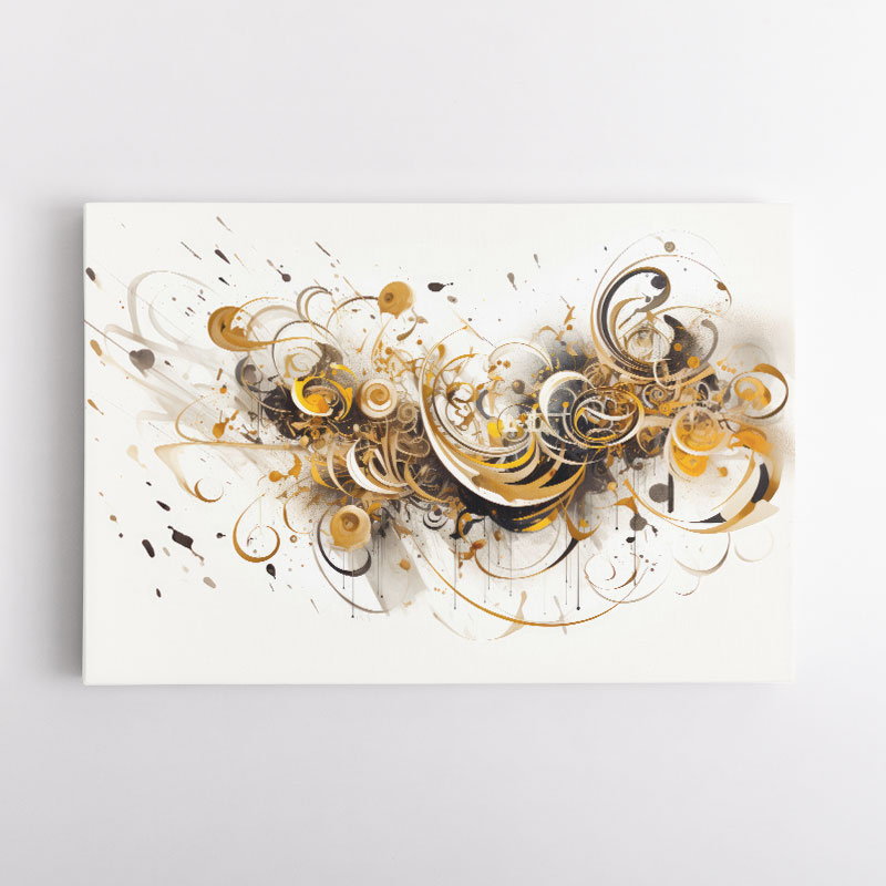 Gold Abstract Calligraphy Wall Art
