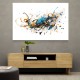 Abstract Blues Calligraphy Wall Art
