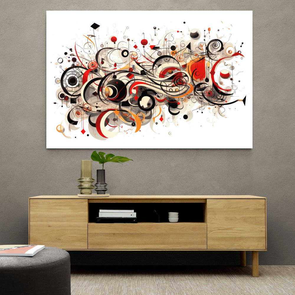 Abstract Reds Calligraphy Wall Art