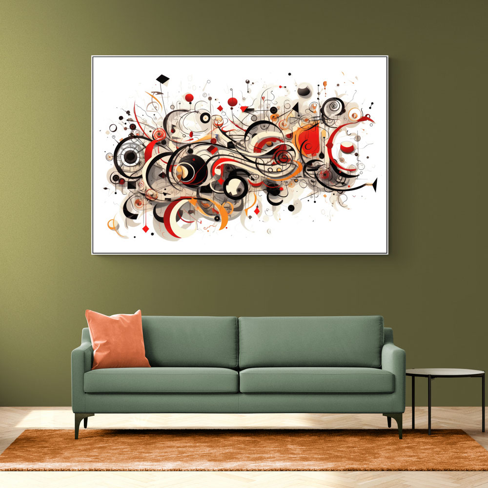 Abstract Reds Calligraphy Wall Art