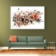 Abstract Reds Calligraphy Wall Art
