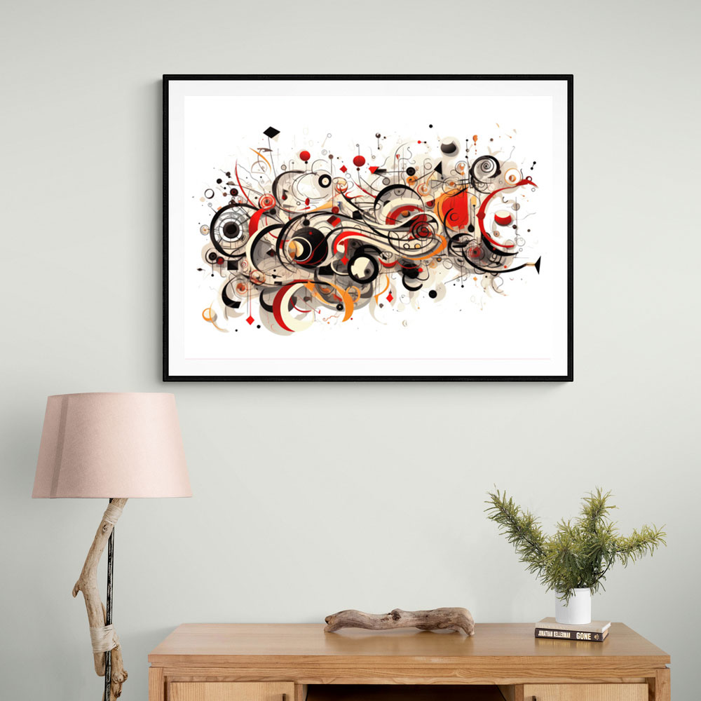 Abstract Reds Calligraphy Wall Art