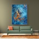 Abstract Gold on Blue Islamic Calligraphy