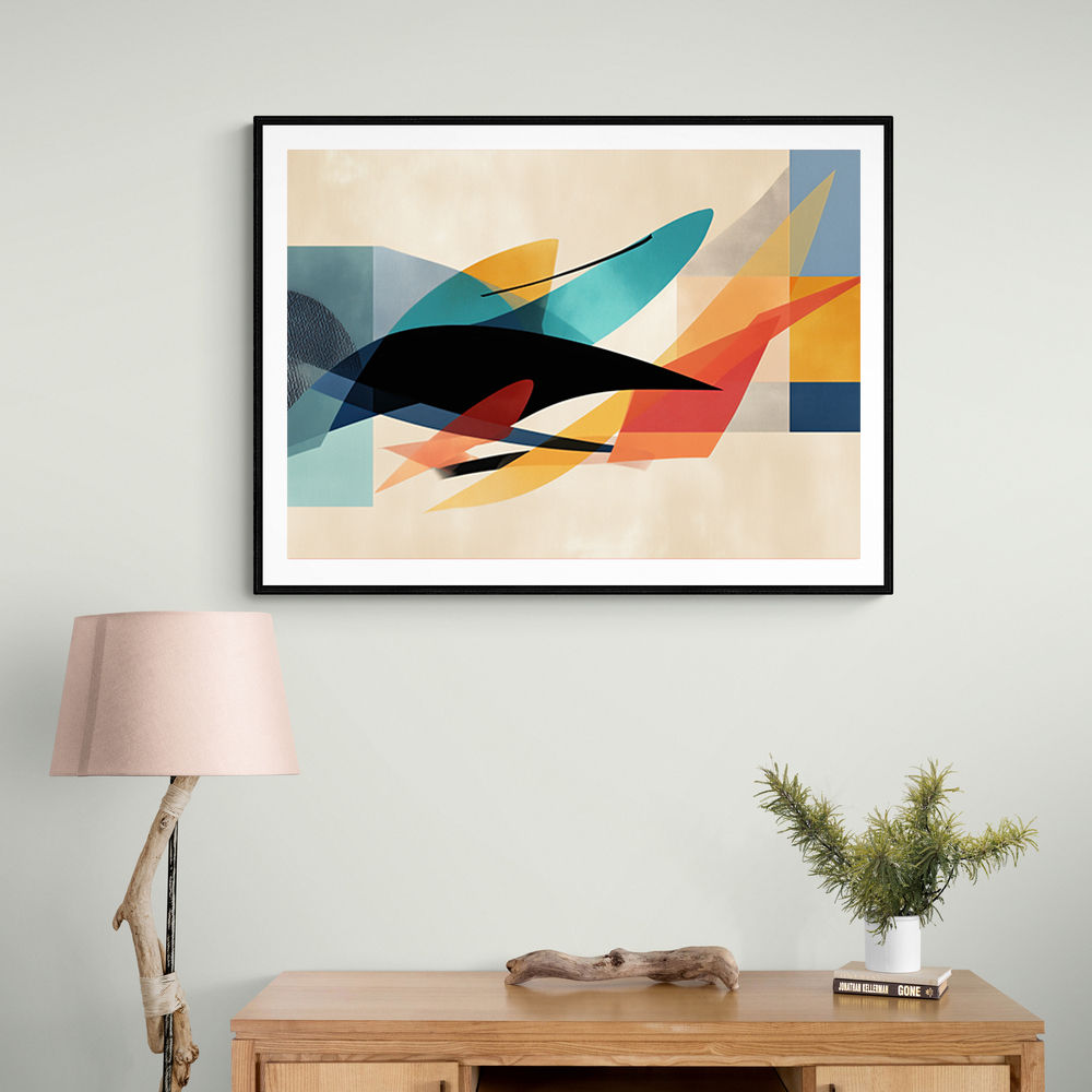  Vibrant Geometric Fusion Modern Abstract Arabic Calligraphy Wall Art