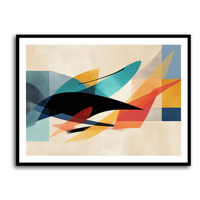  Vibrant Geometric Fusion Modern Abstract Arabic Calligraphy Wall Art