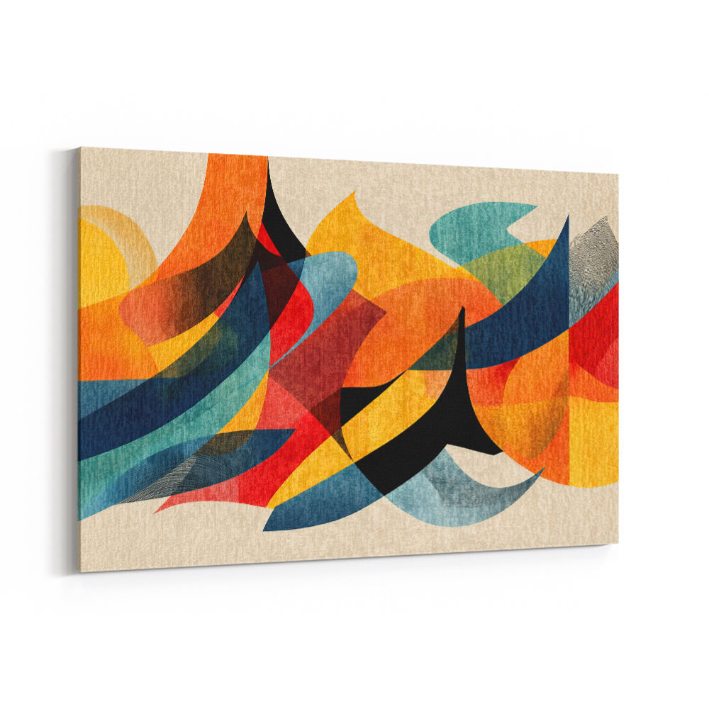 Vibrant Multicolor Contemporary Modern Abstract Arabic Calligraphy Wall Art 