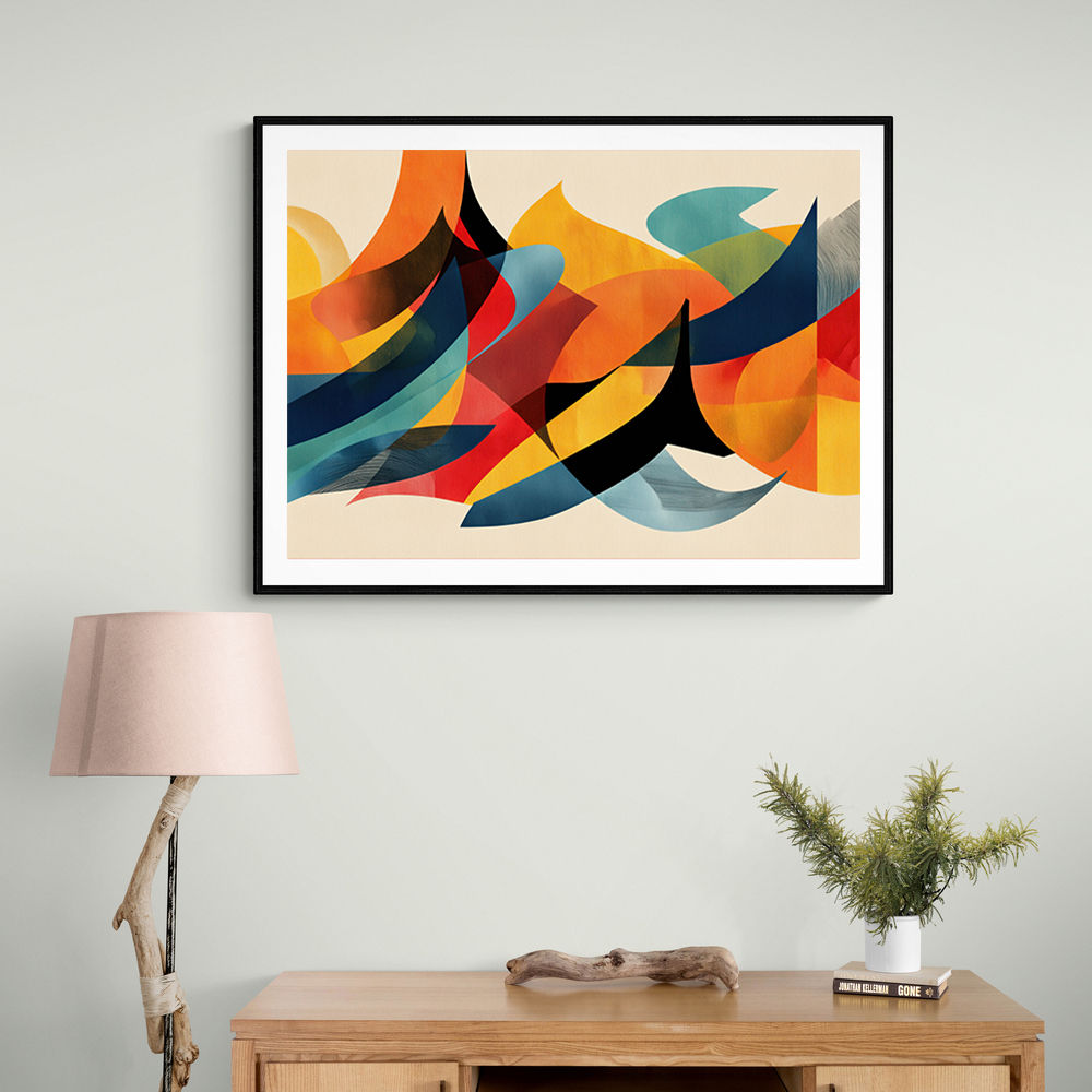 Vibrant Multicolor Contemporary Modern Abstract Arabic Calligraphy Wall Art 