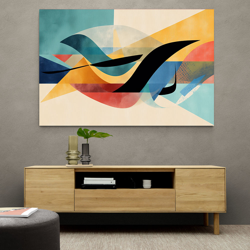  Vibrant Geometric Fusion Modern Abstract Arabic Calligraphy Wall Art 3