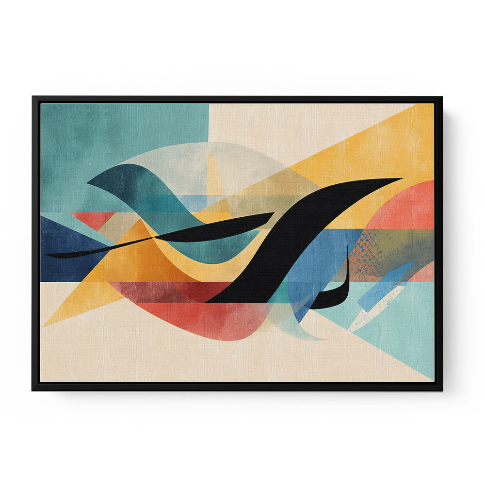  Vibrant Geometric Fusion Modern Abstract Arabic Calligraphy Wall Art 3