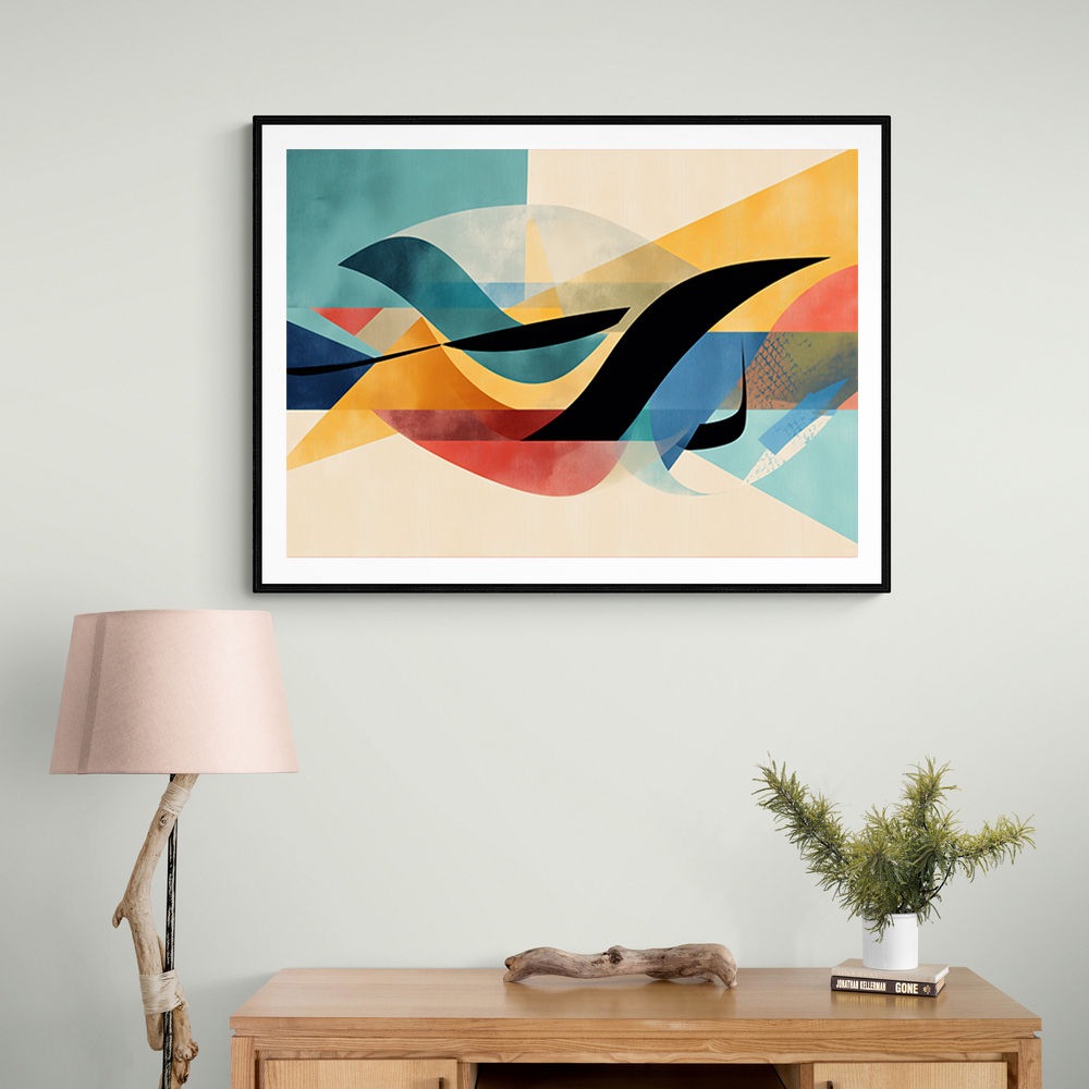 Vibrant Geometric Fusion Modern Abstract Arabic Calligraphy Wall Art 3