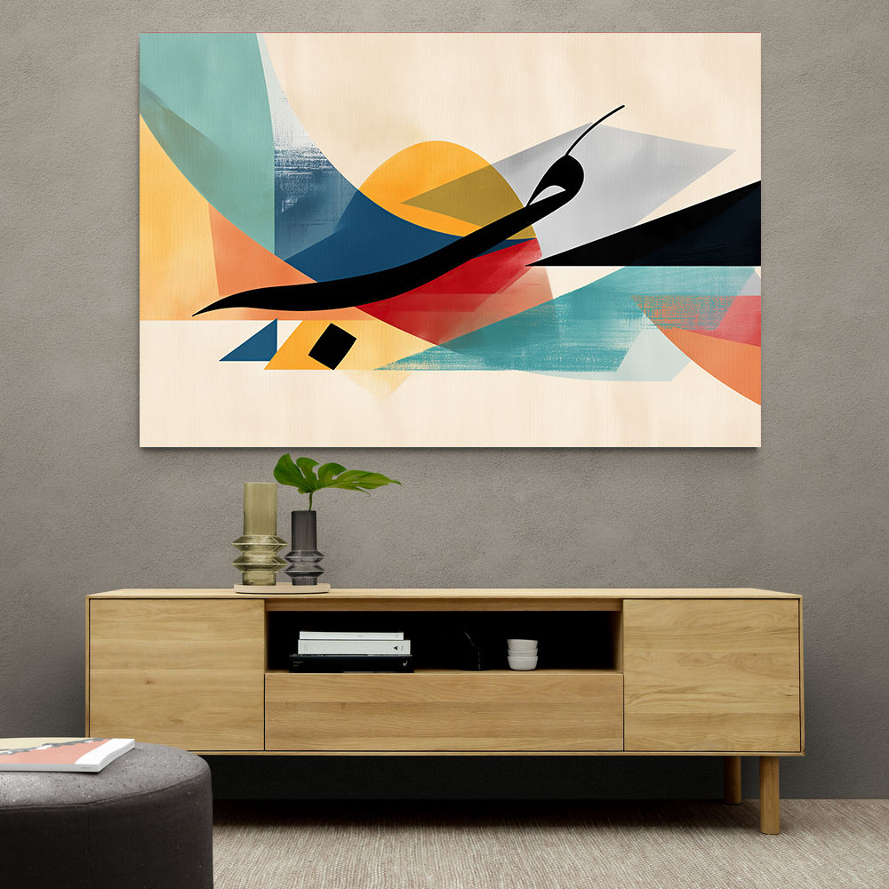  Vibrant Geometric Fusion Modern Abstract Arabic Calligraphy Wall Art 4