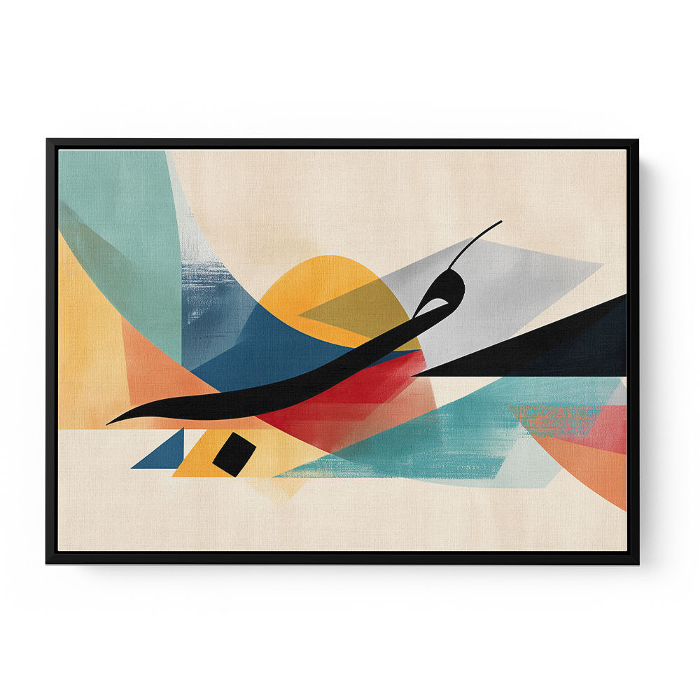 Vibrant Geometric Fusion Modern Abstract Arabic Calligraphy Wall Art 4