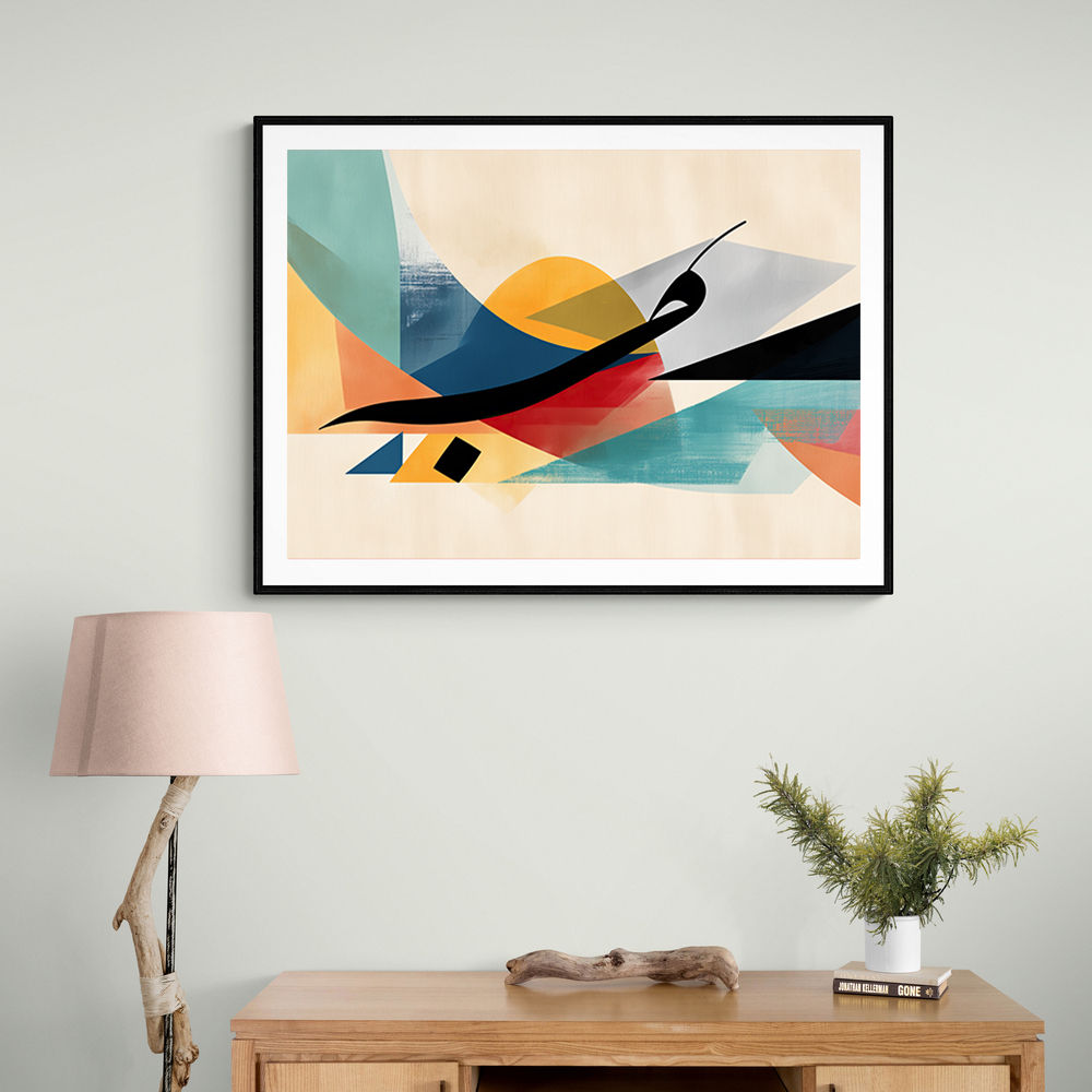  Vibrant Geometric Fusion Modern Abstract Arabic Calligraphy Wall Art 4