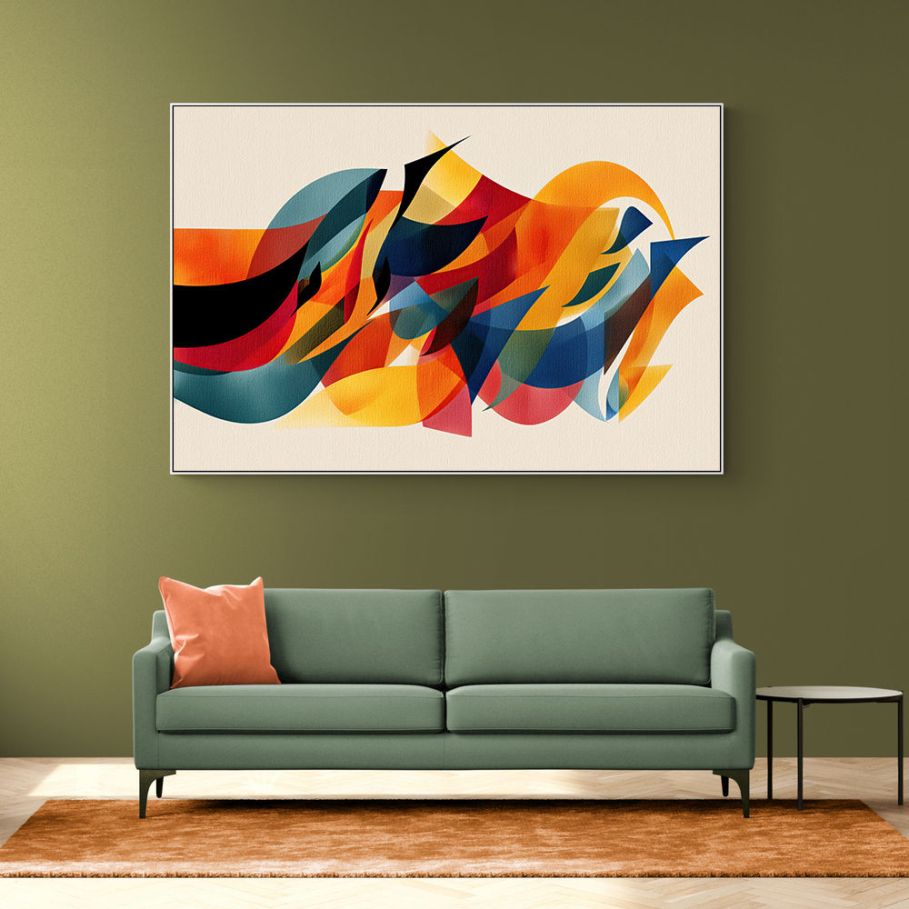 Vibrant Multicolor Contemporary Modern Abstract Arabic Calligraphy Wall Art 5