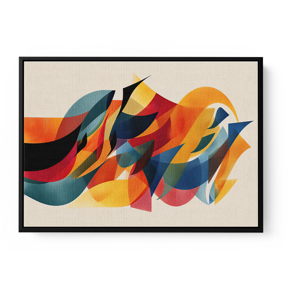 Vibrant Multicolor Contemporary Modern Abstract Arabic Calligraphy Wall Art 5