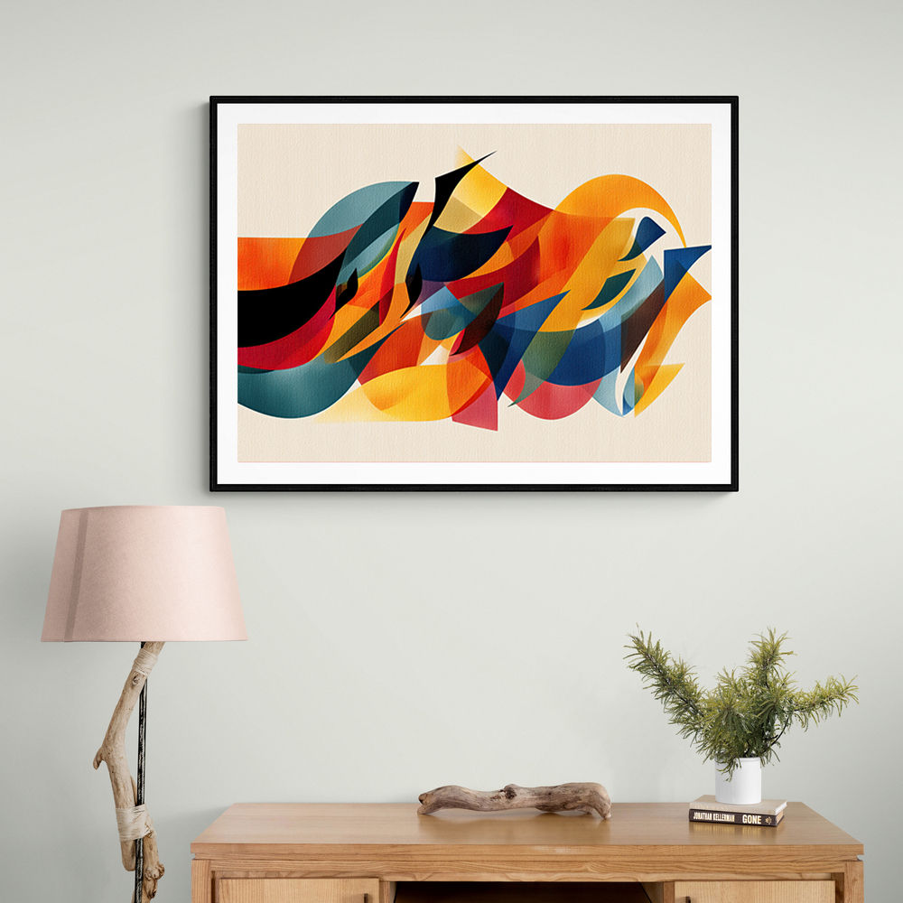 Vibrant Multicolor Contemporary Modern Abstract Arabic Calligraphy Wall Art 5
