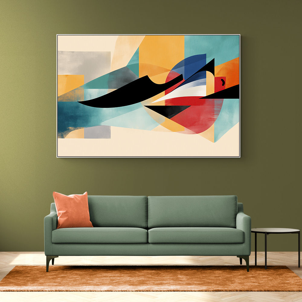  Vibrant Geometric Fusion Modern Abstract Arabic Calligraphy Wall Art 5