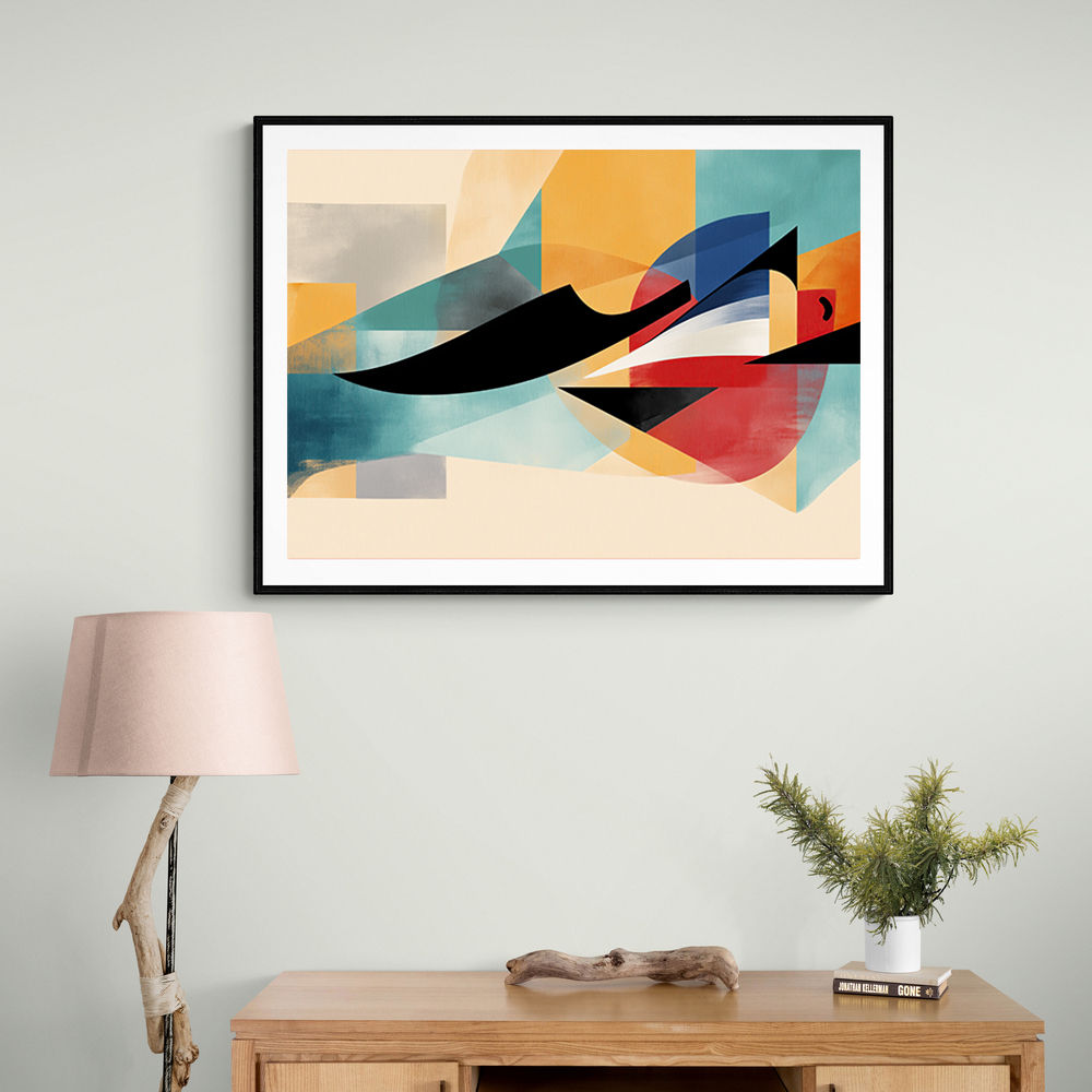  Vibrant Geometric Fusion Modern Abstract Arabic Calligraphy Wall Art 5