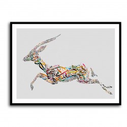 Arabian Gazelle Calligraphy Wall Art 