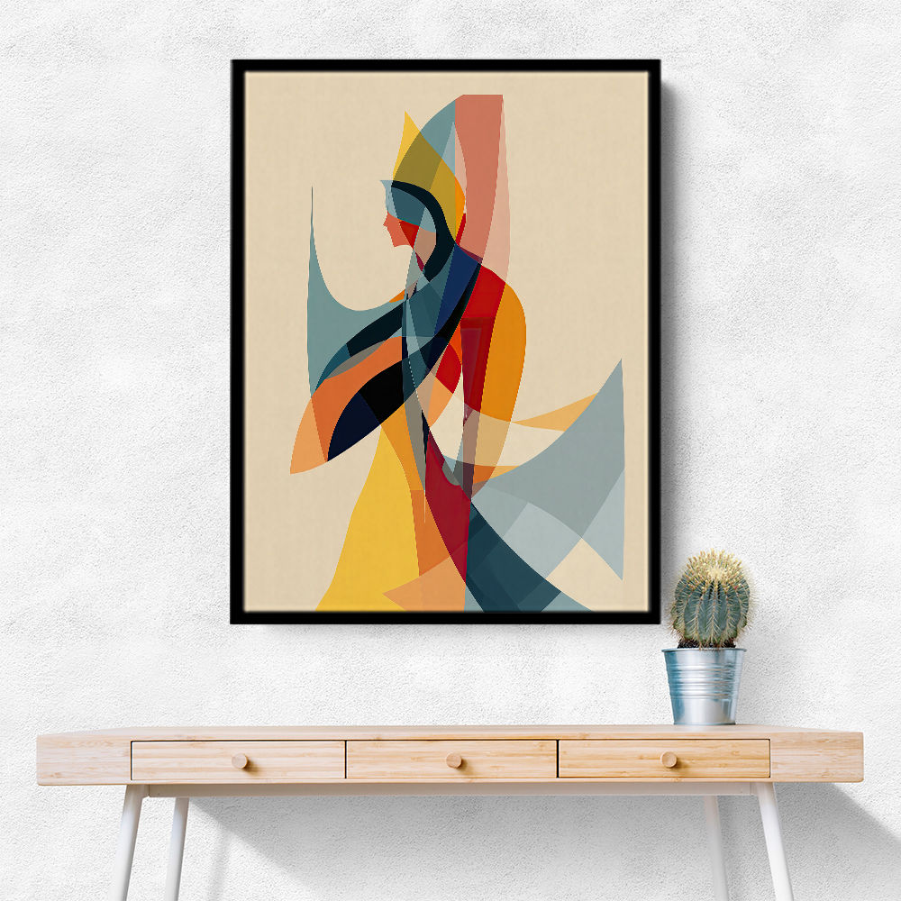 Abstract style calligraphy Woman-Shape Wall Art
